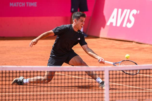 July 24, 2026, Lisbon, Lisbon, Portugal: TIAGO TORRES in action during the Quarter-finals at the Millennium Estoril Open ATP, Tennis Herren tennis tournament at Clube de Tenis do Estoril. Lisbon Portugal - ZUMAr238 20260724_zip_r238_021 Copyright: xRicardoxRochax