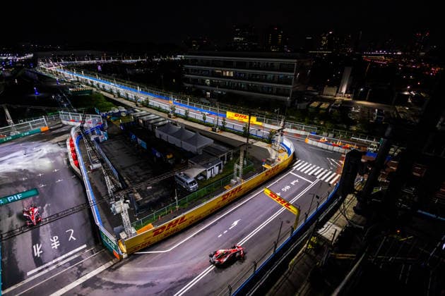 2026 FORMULA E TOKYO ePRIX 21 DE VRIES Nyck (nld), Mahindra Racing, Mahindra M12Electro, action during the Tokyo ePrix, 14th and 15th round of the 2025-26 ABB FIA Formula E World Championship, WM, Weltmeisterschaft on the Tokyo Street Circuit from July 24 to 26, 2026 in Tokyo, Japan - TokyoJapan  Copyright: xBastienxRouxx