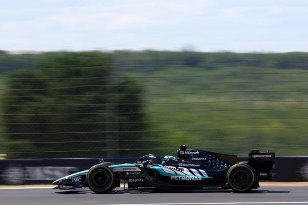 F1 Hungarian Gran Prix George Russell of Mercedes-AMG F1 Team on track during free practice 1 ahead of the F1 Grand Prix of Hungary at Hungaroring on July 24, 2026 in Mogyorod, Hungary. Mogyorod Hungaroring Hungary Copyright: xMarcoxCanonierox