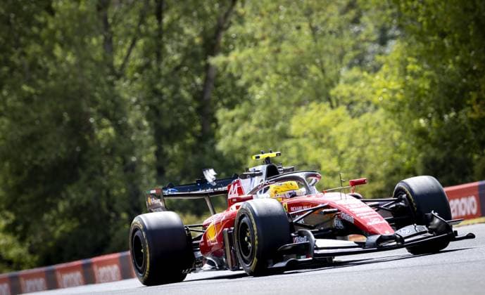 BUDAPEST - Lewis Hamilton (Ferrari) during the first free practice session at the Hungaroring ahead of the Hungarian Grand Prix. SANDER KONING ANP xVIxANPxSportx xxANPxIVx 564198613 originalFilename: 564198613.jpg