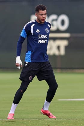 FORT LAUDERDALE, FL - JULY 24: Dayne St. Clair (97) of Inter Miami CF is seen during an Inter Miami Training Session at Florida Blue Training Center on July 24, 2026 in Fort Lauderdale, Florida. (Photo by Chris Arjoon Icon Sportswire) SOCCER: JULY 24 Inter Miami CF Training EDITORIAL USE ONLY Icon26072400000005