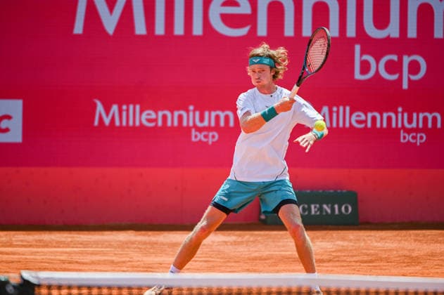 July 24, 2026, Lisbon, Lisbon, Portugal: ANDREY RUBLEV in action during the Quarter-finals at the Millennium Estoril Open ATP, Tennis Herren tennis tournament at Clube de Tenis do Estoril. Millennium Estoril Open 2026  - ZUMAr238 20260724_zip_r238_044 Copyright: xRicardoxRochax