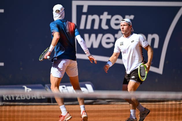 TENNIS - ATP, Tennis Herren Generali Open 2026 KITZBUEHEL,AUSTRIA,24.JUL.26 - TENNIS - ATP World Tour, Generali Open. Image shows Marc Polmans (AUS) and Lukas Miedler (AUT).  GEPAxpictures xDanielxSchoenherr