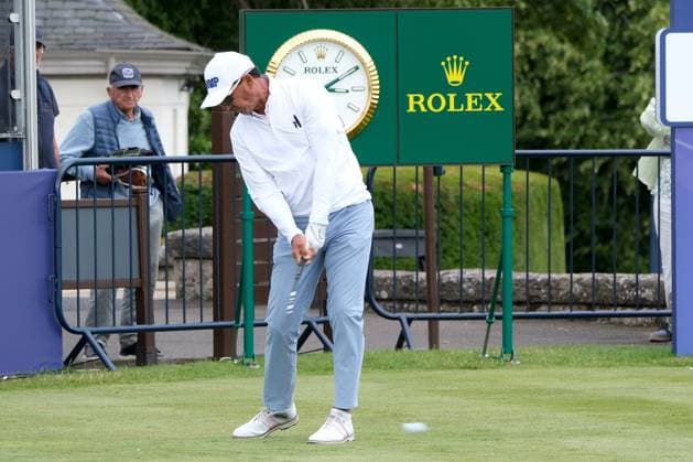 UK: The ISPS HANDA Senior Open Championship at King‚Äôs Course, Gleneagles, Scotland on 24 July 2026: Pictured: Tom Pernice Jr (USA) on the 1st tee during the second round of the ISPS Handa Senior Open Championship 2026 Gleneagles King‚Äôs Course Scotland Scotland Copyright: xAlexxToddx