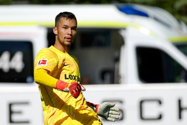 Mio Backhaus (SC Freiburg, 01) , Österreich, Fussball, Testspiel, 2026 2027, SC Freiburg vs. Derby County, 24.07.2026, Imst Velly Arena Österreich *** Mio Backhaus, SC Freiburg, 01, Austria, Soccer, Friendly Match, 2026–2027, SC Freiburg vs. Derby County, July 24, 2026, Imst Velly Arena, Austria Copyright: xGrantxHubbsx