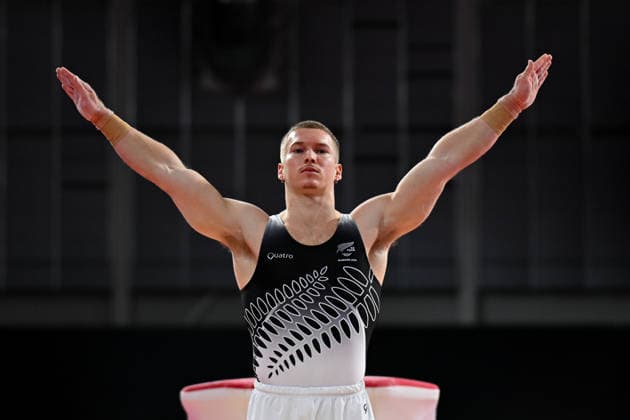 COM26 ARTISTIC GYMNASTICS, Daniel Stoddart of New Zealand reacts after competing in Vault during the Men™s Team Final and Individual Qualification of Artistic Gymnastics during the Glasgow 2026 Commonwealth Games at the Glasgow International Arena in Glasgow, Scotland, Friday, July 24, 2026. ( NO ARCHIVING, EDITORIAL USE ONLY Glasgow Scotland United Kingdom  Copyright: xLUKASxCOCHx 20260725132996706432