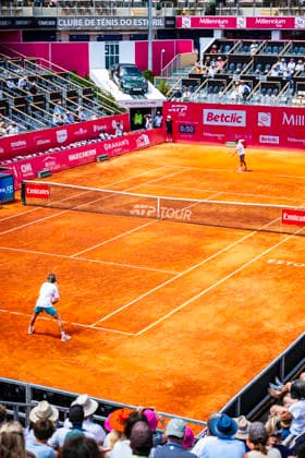 July 24, 2026, Cascais, Lisbon, Portugal: Andrey Rublev and Luca Van Assche during the quarter-finals round of the Millennium Estoril Open at the Estoril Tennis Club on july 24, 2026 in Estoril, Cascais, Portugal. Cascais Portugal - ZUMAr200 20260724_zsp_r200_085 Copyright: xNunoxReisinhox