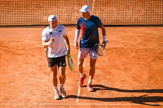 TENNIS - ATP, Tennis Herren Generali Open 2026 KITZBUEHEL,AUSTRIA,24.JUL.26 - TENNIS - ATP World Tour, Generali Open. Image shows Lukas Miedler (AUT) and Marc Polmans (AUS).  GEPAxpictures xDanielxSchoenherr