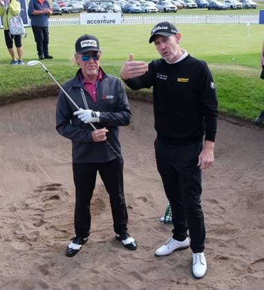 UK: The ISPS HANDA Senior Open Championship at King‚Äôs Course, Gleneagles, Scotland on 24 July 2026: Pictured: Miguel Angel Jimenez (ESP) gave a golf masterclass to youngsters as part of First Tee Stephen Gallacher Foundation during the second round of the ISPS Handa Senior Open Championship 2026 Gleneagles King‚Äôs Course Scotland Scotland Copyright: xAlexxToddx