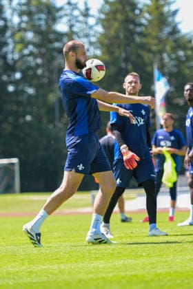 24.07.2026, Bad Wörishofen, Deutschland. 2. Bundesliga: Der SV Darmstadt 98 absolviert das Abschlusstraining im Sommertrainingslager vor dem Testspiel. Aleksandar Vukotic (SV Darmstadt 98) *** July 24, 2026, Bad Wörishofen, Germany, 2. Bundesliga: SV Darmstadt 98 completes its final training session at summer training camp ahead of the friendly match. Aleksandar Vukotic, SV Darmstadt 98