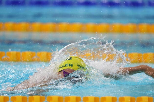 July 24, 2026, Glasgow, Scotland, Great Britain: INEZ MILLER of Team Australia in the Women s 4 x 100m Freestyle Relay Heats of the Commonwealth Games Glasgow 2026 at the Tollcross International Swimming Centre in Glasgow, Scotland Commowealth Games 2026: Swimming  - ZUMAc179 20260724_zep_c179_261 Copyright: xMickaelxChavetx
