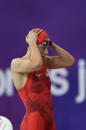July 24, 2026, Glasgow, Scotland, Great Britain: ABBIE WOOD of Team England in the Women s 4 x 100m Freestyle Relay Heats of the Commonwealth Games Glasgow 2026 at the Tollcross International Swimming Centre in Glasgow, Scotland Commowealth Games 2026: Swimming  - ZUMAc179 20260724_zep_c179_267 Copyright: xMickaelxChavetx