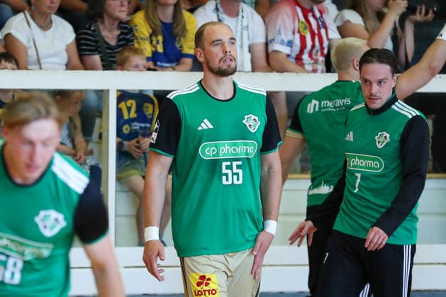 24.07.2026 ,xgox, Handball - Testspiel VfL Wittingen - TSV Hannover-Burgdorf emspor, v.l. Tim Zechel (Hannover, 55) Wittingen *** July 24, 2026, xgox, Handball Exhibition Match: VfL Wittingen vs. TSV Hannover Burgdorf, emspor, from left: Tim Zechel (Hannover), 55 (Wittingen)