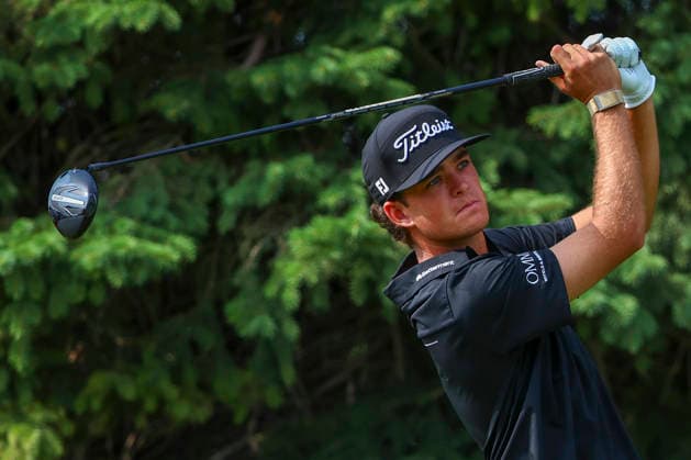 July 24, 2026, Blaine, Minnesota, United States: JACKSON KOIVUN watches his drive at hole two. This is the second day of the at TPC Twin Cities in Blaine Minnesota. 2026 PGA, Golf Herren 3M Open - Day 2  - ZUMAt166 20260724_zsp_t166_072 Copyright: xMichaelxTurnerx