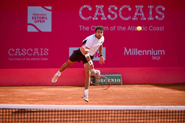 July 24, 2026, Lisbon, Lisbon, Portugal: ROMAN ANDRES BURRUCHAGA in action during the Quarter-finals at the Millennium Estoril Open ATP, Tennis Herren tennis tournament at Clube de Tenis do Estoril. Millennium Estoril Open 2026  - ZUMAr238 20260724_zip_r238_047 Copyright: xRicardoxRochax