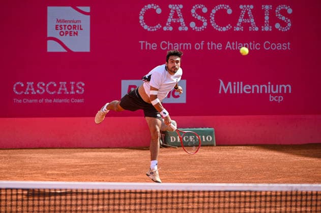 July 24, 2026, Lisbon, Lisbon, Portugal: ROMAN ANDRES BURRUCHAGA in action during the Quarter-finals at the Millennium Estoril Open ATP, Tennis Herren tennis tournament at Clube de Tenis do Estoril. Lisbon Portugal - ZUMAr238 20260724_zip_r238_053 Copyright: xRicardoxRochax
