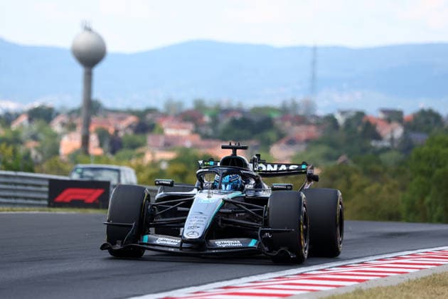 F1 Hungarian Gran Prix George Russell of Mercedes-AMG F1 Team on track during practice ahead of the F1 Grand Prix of Hungary at Hungaroring on July 24, 2026 in Mogyorod, Hungary. Mogyorod Hungaroring Hungary Copyright: xMarcoxCanonierox
