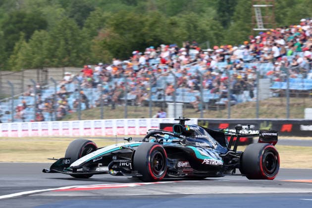 F1 Hungarian Gran Prix George Russell of Mercedes-AMG F1 Team on track during practice ahead of the F1 Grand Prix of Hungary at Hungaroring on July 24, 2026 in Mogyorod, Hungary. Mogyorod Hungaroring Hungary Copyright: xMarcoxCanonierox