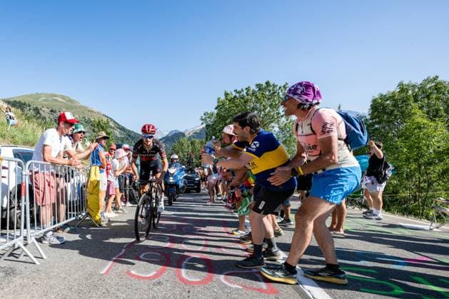 French Julian Alaphilippe of Tudor Pro Cycling Team pictured in action during stage 19 of the 2026 Tour de France cycling race, a stage of 125km from Gap to Alpe d Huez, on Friday 24 July 2026. The 113th edition of the Tour de France starts on Saturday 4 July in Barcelona, Spain, and will finish in Paris, France on the 26th of July. DAVIDxPINTENS  x181961184x