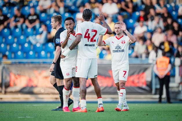 Testspiel: Eintracht Braunschweig vs. FC Southampton, 24.07.2026 Damion Downs (Southampton FC, 42) trifft zum 1:0, TOR, JUBEL; Fußball, Testspiel: Eintracht Braunschweig vs. FC Southampton am 24.07.2026 im Eintracht-Stadion, Braunschweig DFL REGULATIONS PROHIBIT ANY USE OF PHOTOGRAPHS AS IMAGE SEQUENCES AND OR QUASI-VIDEO. *** Friendly Match: Eintracht Braunschweig vs. FC Southampton, July 24, 2026. Damion Downs (Southampton FC), 42, scores to make it 1–0. GOAL, CELEBRATION Soccer, Friendly Match: Eintracht Braunschweig vs. FC Southampton on July 24, 2026, at Eintracht Stadium, Braunschweig. DFL regulations prohibit any use of photographs as image sequences and or quasi-video. Copyright: xBEAUTIFULxSPORTS Tonhäuserx