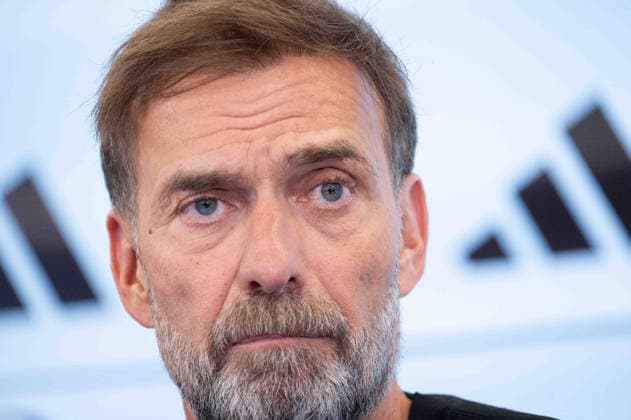 Trainer Bundestrainer Juergen KLOPP (Jürgen, GER) Portraet, Porträt, Portrait, Angeschnittenes Einzelbild, Einzelmotiv, Pressekonferenz des DFB zur Vorstellung von Juergen Klopp als neuer Fussball-Bundestrainer, DFB-Campus in Frankfurt am 24.07.2026 Â *** National Team Coach Jürgen Klopp, GER Portrait, Close-up, Single Image, Single Subject, DFB press conference to introduce Juergen Klopp as the new national soccer coach, DFB Campus in Frankfurt on July 24, 2026 Â