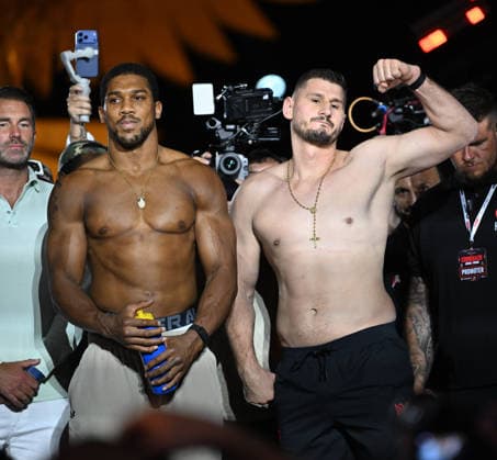 Anthony Joshua v Kristian Prenga: The Comeback Anthony Joshua v Kristian Prenga: The Comeback - Weigh In JEDDAH, SAUDI ARABIA - JULY 24: Kristian Prenga poses for a photo during the weight in ahead of his fight against Anthony Joshua on the The Comeback fight card at Jeddah Promenade on July 24, 2026 in Jeddah.