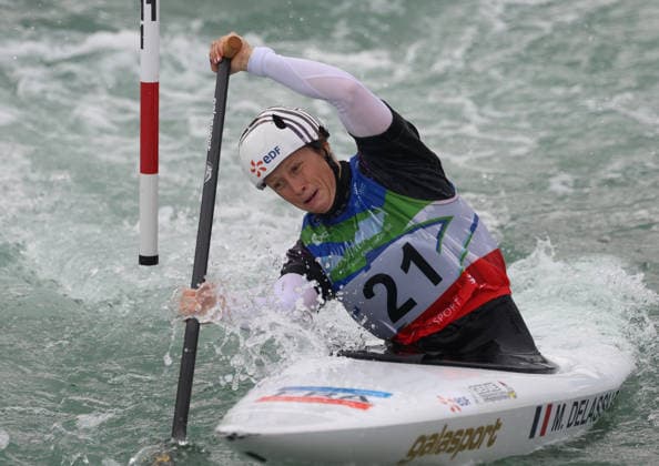 July 24, 2026, Oklahoma City, Oklahoma, USA: MARJORIE DELASSUS of France during Women s Canoe semifinal on 2026 ICF Canoe Slalom World Championships, Oklahoma City, USA. ICF Canoe Slalom World Championships 2026 - Marjorie Delassus  - ZUMAc278 20260724_zsp_c278_013 Copyright: xMarcinxCholewinskix