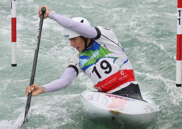 July 24, 2026, Oklahoma City, Oklahoma, USA: ANGELE HUG of France during Women s Canoe semifinal on 2026 ICF Canoe Slalom World Championships, Oklahoma City, USA. ICF Canoe Slalom World Championships 2026 - Angele Hug  - ZUMAc278 20260724_zsp_c278_032 Copyright: xMarcinxCholewinskix
