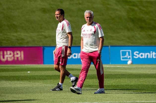 July 24, 2026, Madrid, Madrid, Spain: MADRID, SPAIN Ã¢â‚¬ JULY 24, 2026: Joso Mourinho led his first Real Madrid training session open to the press this afternoon. The session took place during a friendly match between Real Madrid C.F. and A.D. AlcorcoÂ³n at the Alfredo Di Sto fano Stadium in Madrid. Mourinho was officially appointed as Real Madrid s head coach on June 11, 2026, marking his return to the club 13 years after previously managing the team between 2010 and 2013. Madrid Spain - ZUMAq101 0862628661st Copyright: xC.xCarvajalx