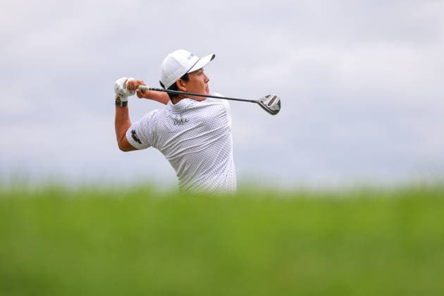 Dylan Wu of the United States hits his tee shot on the seventh tee during the second round of the 2026 3M Open at TPC Twin Cities on July 24, 2026 in Blaine, Minnesota. CSM Blaine USA - ZUMAc04_ 20260724_zma_c04_097 Copyright: xStevenxGarciax