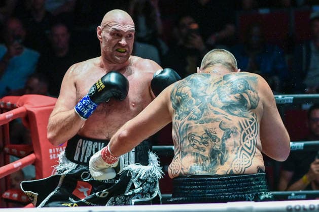 July 24, 2026, Pattaya, Chonburi, Thailand: Tyson Fury (L) and Mariusz Wach (R) trading punches during their heavyweight boxing bout. Tyson Fury defeats Mariusz Wach by corner retirement after seven rounds to win the WBC Humanitarian Belt at Max Muay Thai Stadium. Pattaya Thailand - ZUMAs197 20260724_aaa_s197_098 Copyright: xWasimxMatherx