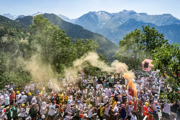 supporters pictured during stage 19 of the 2026 Tour de France cycling race, a stage of 125km from Gap to Alpe d Huez, on Friday 24 July 2026. The 113th edition of the Tour de France starts on Saturday 4 July in Barcelona, Spain, and will finish in Paris, France on the 26th of July. DAVIDxPINTENS  x181972112x