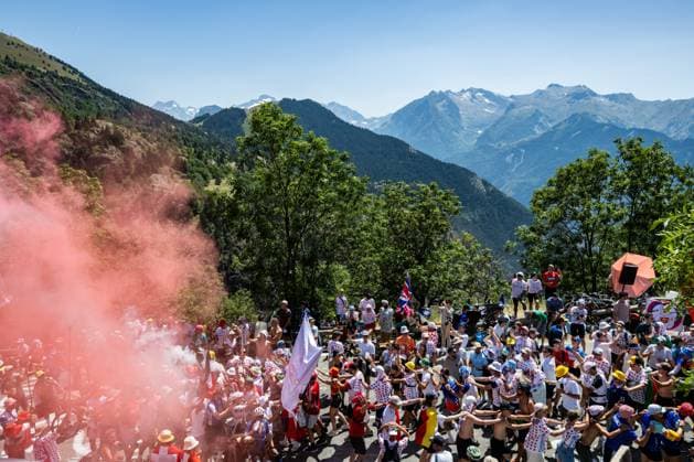 supporters pictured during stage 19 of the 2026 Tour de France cycling race, a stage of 125km from Gap to Alpe d Huez, on Friday 24 July 2026. The 113th edition of the Tour de France starts on Saturday 4 July in Barcelona, Spain, and will finish in Paris, France on the 26th of July. DAVIDxPINTENS  x181972113x