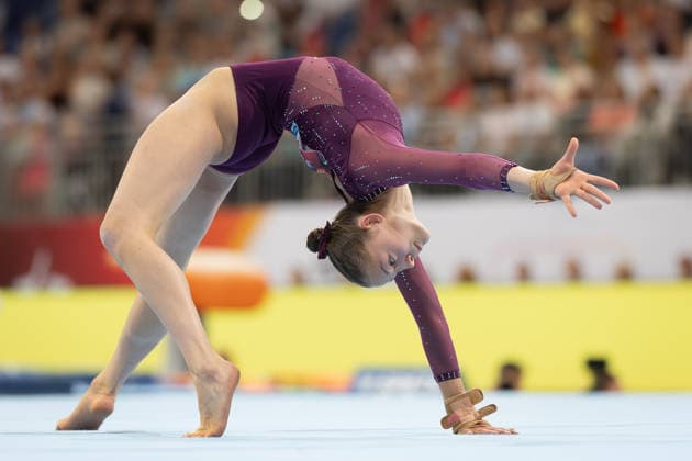 Deutsche Meisterschaften im Gerätturnen 2026, Mehrkampf Frauen Julie Klaus (TS Großburgwedel). Deutsche Meisterschaften im Gerätturnen, Mehrkampf Frauen, am 24. Juli 2026 in der ZAG-Arena in Hannover., Hannover Niedersachsen Deutschland ZAG Arena *** 2026 German Artistic Gymnastics Championships, Women s All-Around: Julie Klaus, TS Großburgwedel; German Artistic Gymnastics Championships, Women s All-Around, on July 24, 2026, at the ZAG Arena in Hanover, Hanover, Lower Saxony, Germany; ZAG Arena