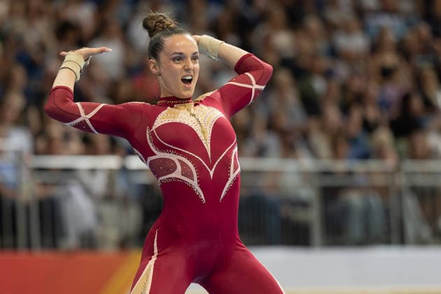 Deutsche Meisterschaften im Gerätturnen 2026, Mehrkampf Frauen Pauline Schäfer-Betz (KTV Chemnitz). Deutsche Meisterschaften im Gerätturnen, Mehrkampf Frauen, am 24. Juli 2026 in der ZAG-Arena in Hannover., Hannover Niedersachsen Deutschland ZAG Arena *** 2026 German Artistic Gymnastics Championships, Women s All-Around: Pauline Schäfer Betz, KTV Chemnitz German Artistic Gymnastics Championships, Women s All-Around, on July 24, 2026, at the ZAG Arena in Hanover, Hanover, Lower Saxony, Germany ZAG Arena