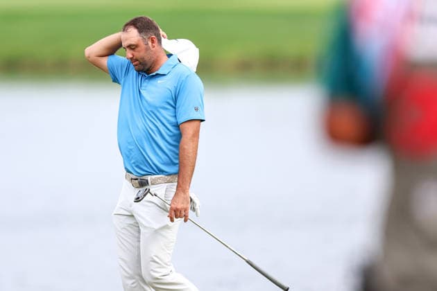 Scottie Scheffler of the United States looks on from the 18th hole during the second round of the 2026 3M Open at TPC Twin Cities on July 24, 2026 in Blaine, Minnesota. CSM Blaine USA - ZUMAc04_ 20260724_zma_c04_131 Copyright: xStevenxGarciax