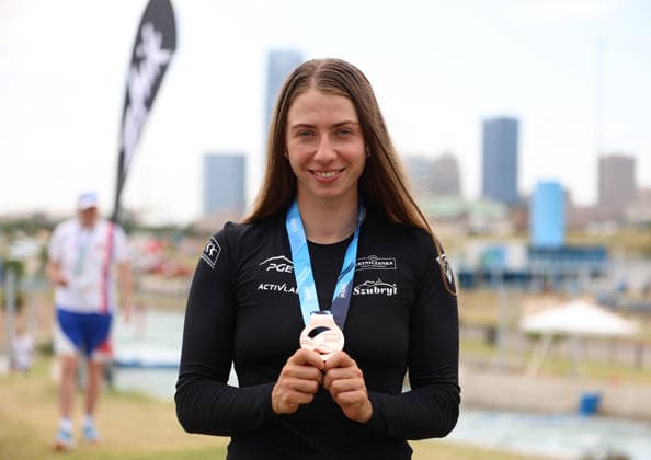 July 24, 2026, Oklahoma City, Oklahoma, USA: KLAUDIA ZWOLINSKA of Poland bronze medalist of Women s Canoe on 2026 ICF Canoe Slalom World Championships, Oklahoma City, USA. Oklahoma City USA - ZUMAc278 20260724_zsp_c278_044 Copyright: xMarcinxCholewinskix