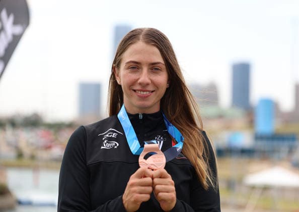 July 24, 2026, Oklahoma City, Oklahoma, USA: KLAUDIA ZWOLINSKA of Poland bronze medalist of Women s Canoe on 2026 ICF Canoe Slalom World Championships, Oklahoma City, USA. Oklahoma City USA - ZUMAc278 20260724_zsp_c278_047 Copyright: xMarcinxCholewinskix