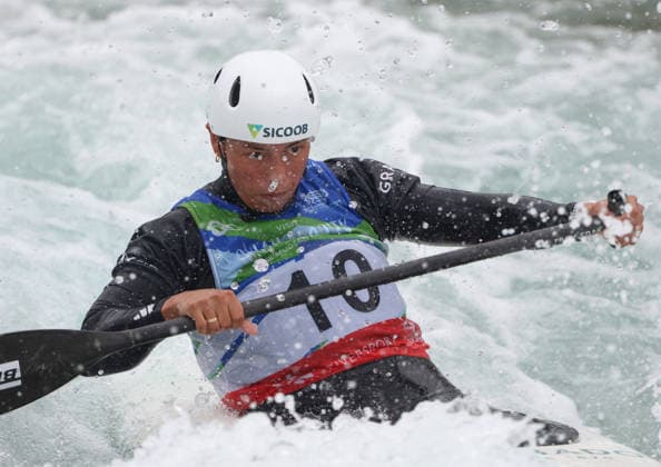 July 24, 2026, Oklahoma City, Oklahoma, USA: ANA SATILA of Brazil during Women s Canoe semifinal on 2026 ICF Canoe Slalom World Championships, Oklahoma City, USA. Oklahoma City USA - ZUMAc278 20260724_zsp_c278_060 Copyright: xMarcinxCholewinskix