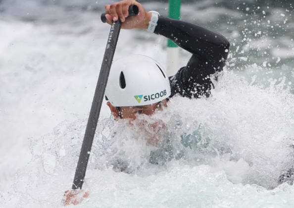 July 24, 2026, Oklahoma City, Oklahoma, USA: ANA SATILA of Brazil during Women s Canoe semifinal on 2026 ICF Canoe Slalom World Championships, Oklahoma City, USA. Oklahoma City USA - ZUMAc278 20260724_zsp_c278_058 Copyright: xMarcinxCholewinskix