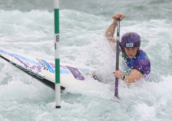 July 24, 2026, Oklahoma City, Oklahoma, USA: KIMBERLEY WOODS of Great Britain during Women s Canoe semifinal on 2026 ICF Canoe Slalom World Championships, Oklahoma City, USA. Oklahoma City USA - ZUMAc278 20260724_zsp_c278_064 Copyright: xMarcinxCholewinskix