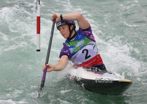 July 24, 2026, Oklahoma City, Oklahoma, USA: KIMBERLEY WOODS of Great Britain during Women s Canoe semifinal on 2026 ICF Canoe Slalom World Championships, Oklahoma City, USA. Oklahoma City USA - ZUMAc278 20260724_zsp_c278_067 Copyright: xMarcinxCholewinskix