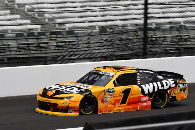 INDIANAPOLIS, IN - JULY 24: Carson Kvapil (1) JR Motorsports (JRM) Chevrolet SS makes a lap in NASCAR, Motorsport, USA O™Reilly Auto Parts Series Pennzoil 250 practice on Friday, July 24, 2026, at the Indianapolis Motor Speedway in Speedway, Indiana. (Photo by David Allio Icon Sportswire) AUTO: JUL 24 NASCAR O™Reilly Auto Parts Series Pennzoil 250 EDITORIAL USE ONLY Icon95126072404