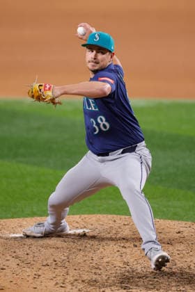 July 24, 2026, Arlington, Texas, USA: Seattle Mariners pitcher MICHAEL RUCKER (38) pitches in in the eighth inning during a baseball game, Friday, July 24, 2026, in Arlington, Texas. Arlington USA - ZUMAa325 20260724_zsa_a325_013 Copyright: xDavidxBalleringxIix