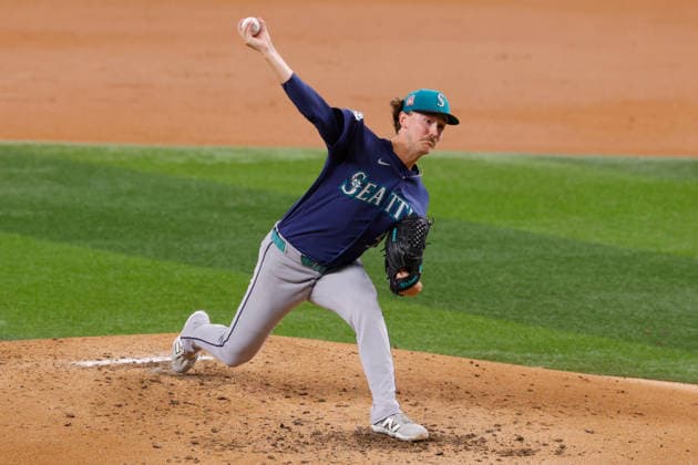 July 24, 2026, Arlington, Texas, USA: Seattle Mariners pitcher BRYCE MILLER (50) pitches in a baseball game, Friday, July 24, 2026, in Arlington, Texas. Arlington USA - ZUMAa325 20260724_zsa_a325_035 Copyright: xDavidxBalleringxIix