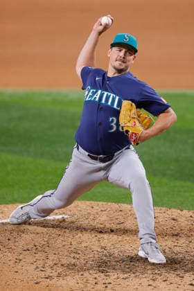 July 24, 2026, Arlington, Texas, USA: Seattle Mariners pitcher MICHAEL RUCKER (38) pitches in in the eighth inning during a baseball game, Friday, July 24, 2026, in Arlington, Texas. Arlington USA - ZUMAa325 20260724_zsa_a325_040 Copyright: xDavidxBalleringxIix