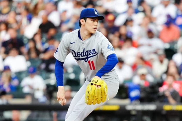 Roki Sasaki (Dodgers) July 24, 2026 Baseball: Roki Sasaki of the Los Angeles Dodgers starting in the MLB, Baseball Herren, USA regular season game between the New York Mets and the Los Angeles Dodgers at Citi Field in Queens, New York, USA.  aflo_339053645 TakashixKurosawax