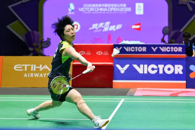 CHANGZHOU, CHINA - JULY 25: Akane Yamaguchi of Japan competes in the Women s Singles Semifinal match against Wang Zhiyi of China on day 5 of the China Open 2026 at Changzhou Olympic Sports Center Gymnasium on July 25, 2026 in Changzhou, Jiangsu Province of China.  Copyright: xVCGx 111656312578