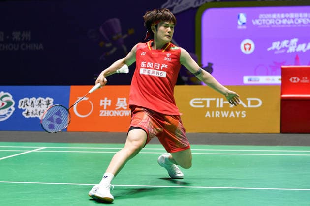 CHANGZHOU, CHINA - JULY 25: Wang Zhiyi of China competes in the Women s Singles Semifinal match against Akane Yamaguchi of Japan on day 5 of the China Open 2026 at Changzhou Olympic Sports Center Gymnasium on July 25, 2026 in Changzhou, Jiangsu Province of China.  Copyright: xVCGx 111656312569