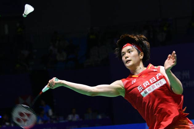CHANGZHOU, CHINA - JULY 25: Wang Zhiyi of China competes in the Women s Singles Semifinal match against Akane Yamaguchi of Japan on day 5 of the China Open 2026 at Changzhou Olympic Sports Center Gymnasium on July 25, 2026 in Changzhou, Jiangsu Province of China.  Copyright: xVCGx 111656312571